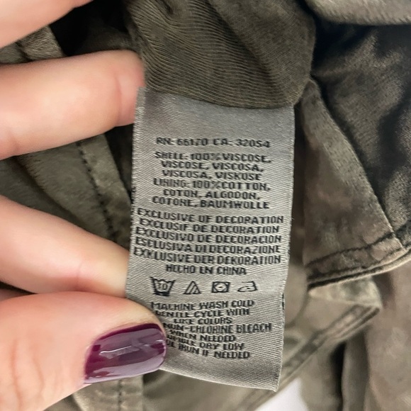 Marrakech, Small, gray green pewter color lined lightweight fall jacket w/ belt - Picture 3 of 7